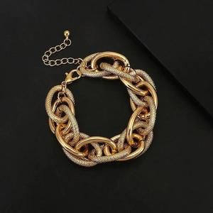Golden Textured Glossy Chain Bracelet